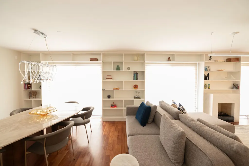 Ambiente integrado de apartamento de 300 m² projetado pelo escritório